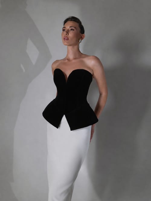 STRUCTURED VELVET CORSET TOP